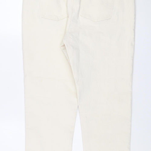Primark Women Ivory Denim Co Straight Jeans Size 18 High Rise