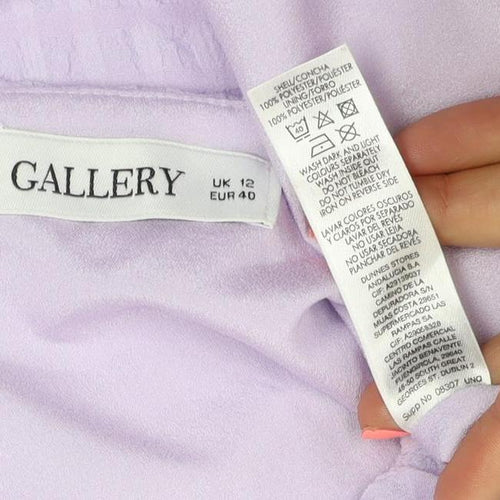 Gallery Women’s Purple Ruffle Long Sleeve Blouse Size 12
