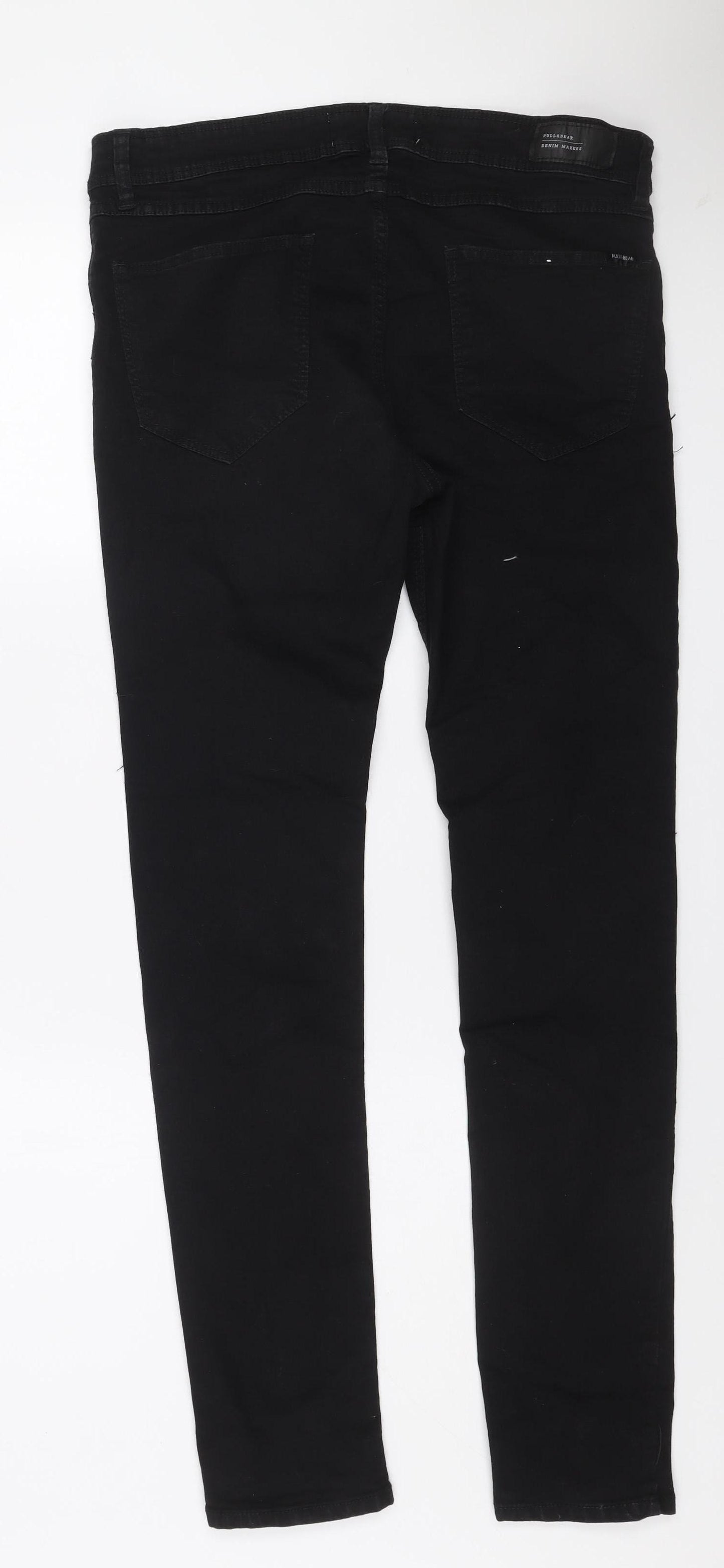 Pull & Bear Men's Black Skinny Jeans 32W 32L Stretch Denim