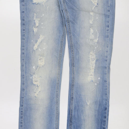 Denim Rules by TRF Womens Blue Size 12 Slim Distressed Skinny Jeans