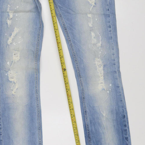 Denim Rules by TRF Womens Blue Size 12 Slim Distressed Skinny Jeans