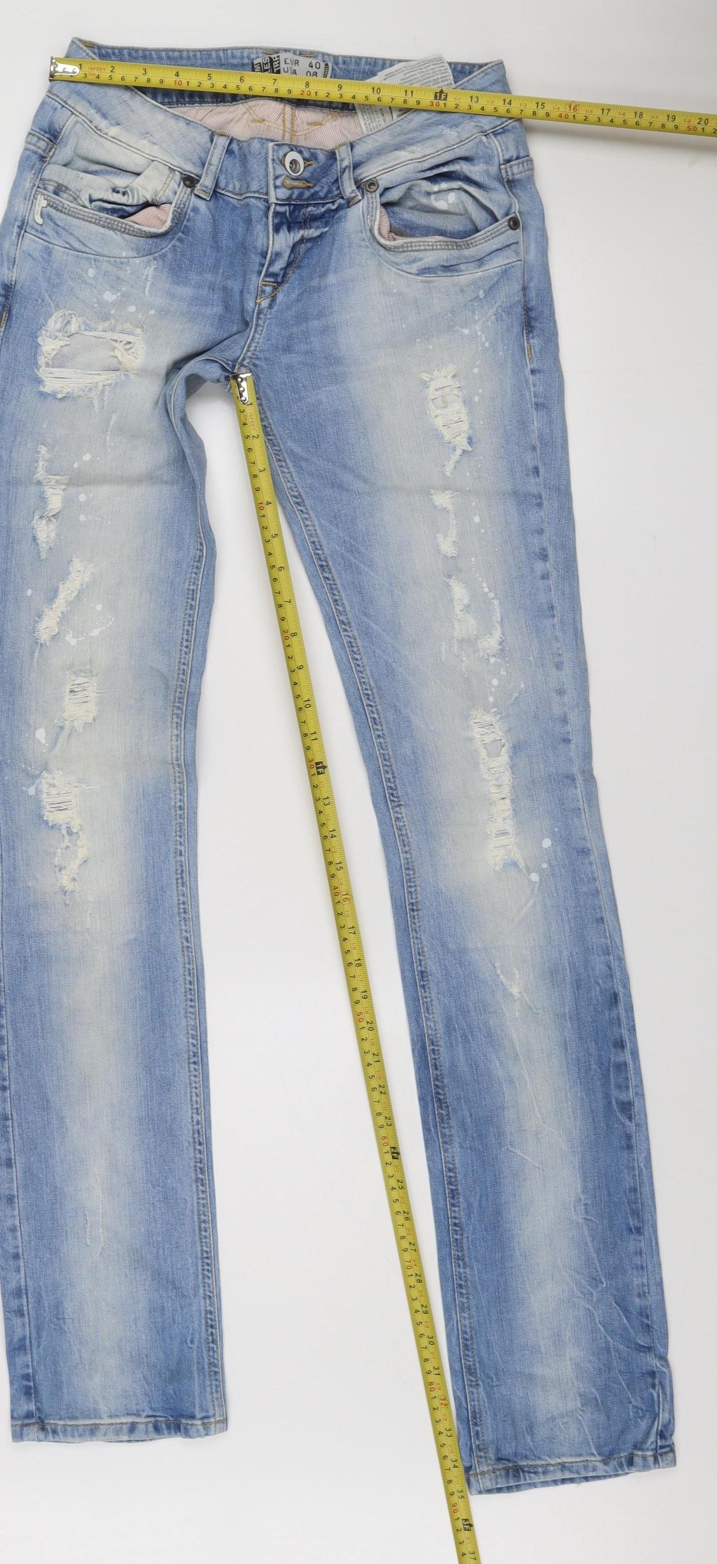 Denim Rules by TRF Womens Blue Size 12 Slim Distressed Skinny Jeans