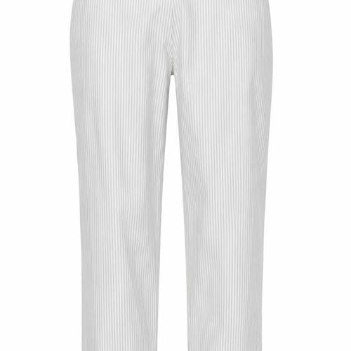 Gallery Women’s Grey Striped Cotton-Blend Jogger Trousers Size 8
