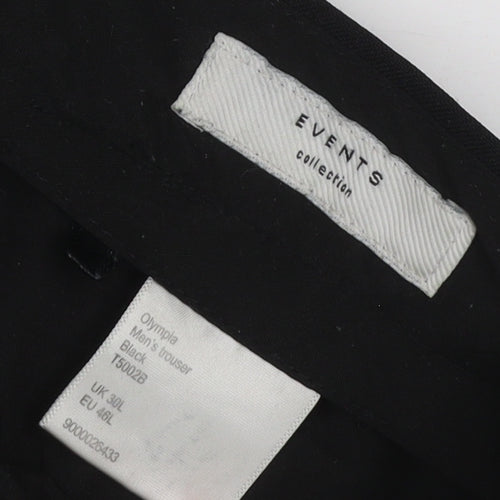 Events Womens Black Polyester Dress Trousers Size 22 Regular Fit