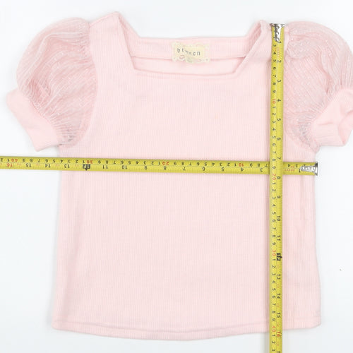 Btween Teens Pink Puff Sleeve Knit T-Shirt Size 10