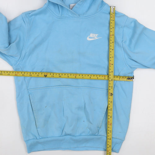 Nike Boys Blue Pullover Hoodie M Cotton Blend Casual Sweatshirt