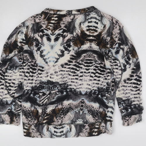Zara W&B Collection Women's Beige Animal Print Cotton Pullover Sweatshirt Size M