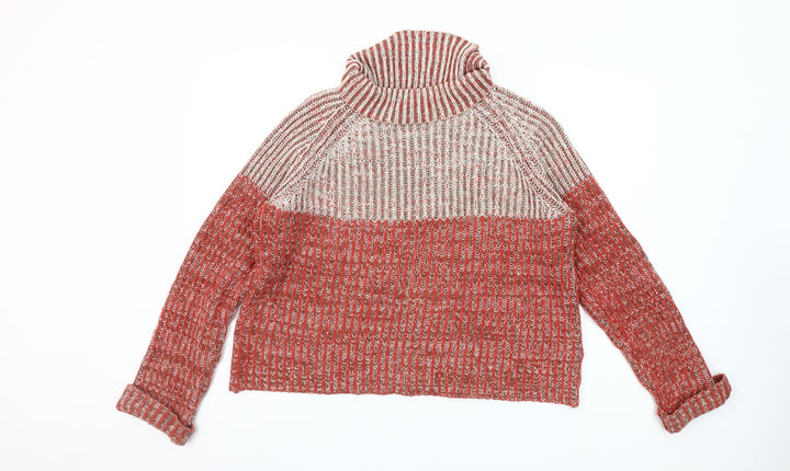 Universal Traveller Women's Red Roll Neck Chunky Knit Jumper M