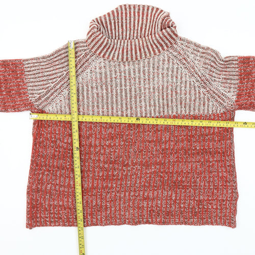 Universal Traveller Women's Red Roll Neck Chunky Knit Jumper M