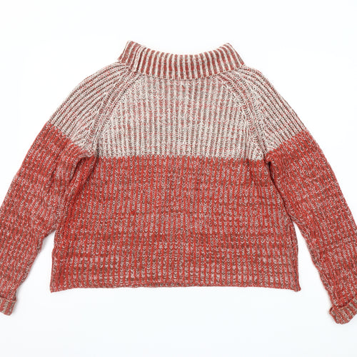 Universal Traveller Women's Red Roll Neck Chunky Knit Jumper M
