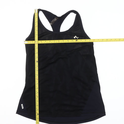 ONLY Womens Black Racerback Tank Top L Activewear Mesh Slim Fit
