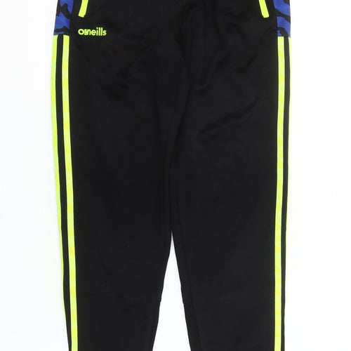 O’Neills Boys Black Jogger Trousers 10-11 Years Polyester Active Side Stripe