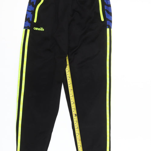 O’Neills Boys Black Jogger Trousers 10-11 Years Polyester Active Side Stripe