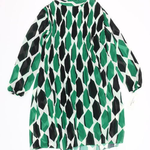 Pronto Moda K&S Women Green Geometric Shift Dress One Size