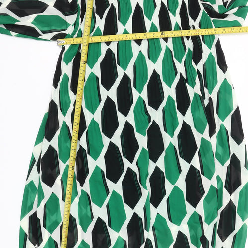 Pronto Moda K&S Women Green Geometric Shift Dress One Size