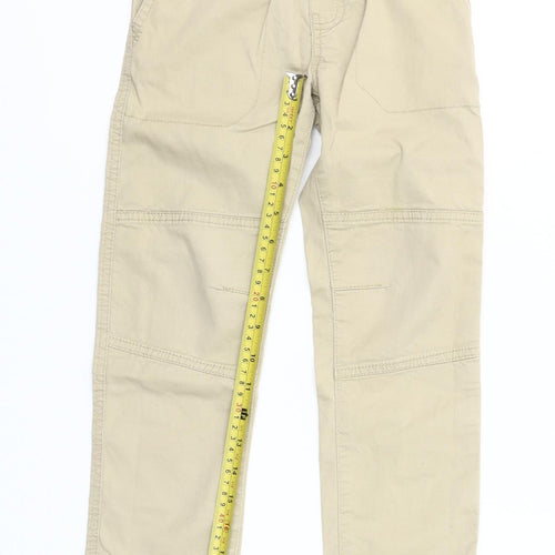 Cat & Jack Boys Beige Cotton Stretch Chino Trousers Size S Elastic Waist