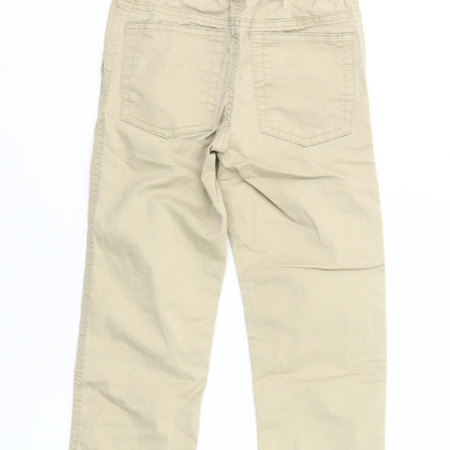 Cat & Jack Boys Beige Cotton Stretch Chino Trousers Size S Elastic Waist