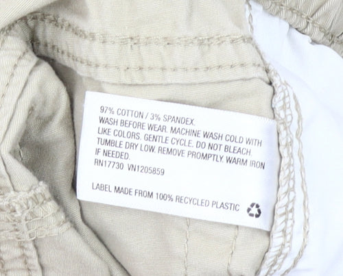 Cat & Jack Boys Beige Cotton Stretch Chino Trousers Size S Elastic Waist
