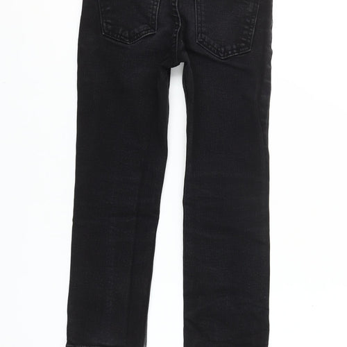 Wonder Nation Girls Black Straight Jeans Size 6 Years Stretch Denim