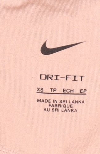 Nike Womens Peach Dri-FIT Leggings XS Slim Fit Activewear