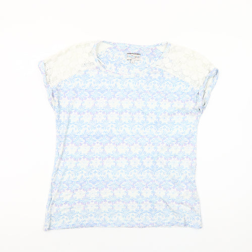Marks and Spencer Women’s Blue Lace Shoulder T-Shirt UK 10