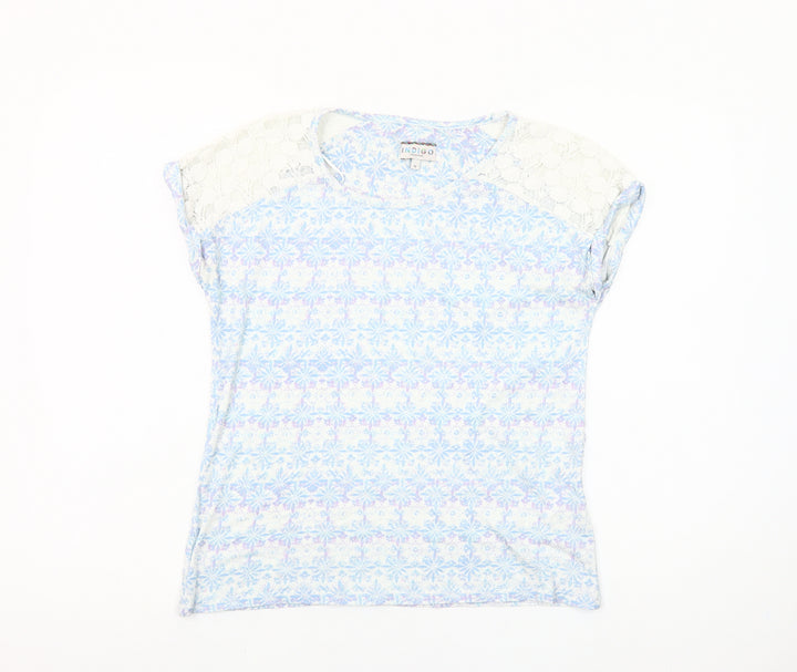 Marks and Spencer Women’s Blue Lace Shoulder T-Shirt UK 10