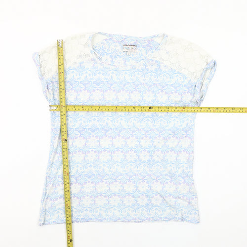 Marks and Spencer Women’s Blue Lace Shoulder T-Shirt UK 10