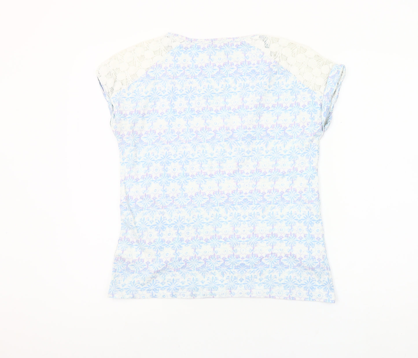 Marks and Spencer Women’s Blue Lace Shoulder T-Shirt UK 10