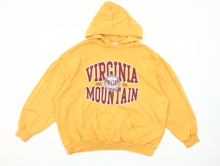 Pull&Bear Teen Yellow Hoodie Virginia Mountain Graphic Size M