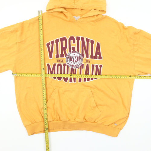 Pull&Bear Teen Yellow Hoodie Virginia Mountain Graphic Size M