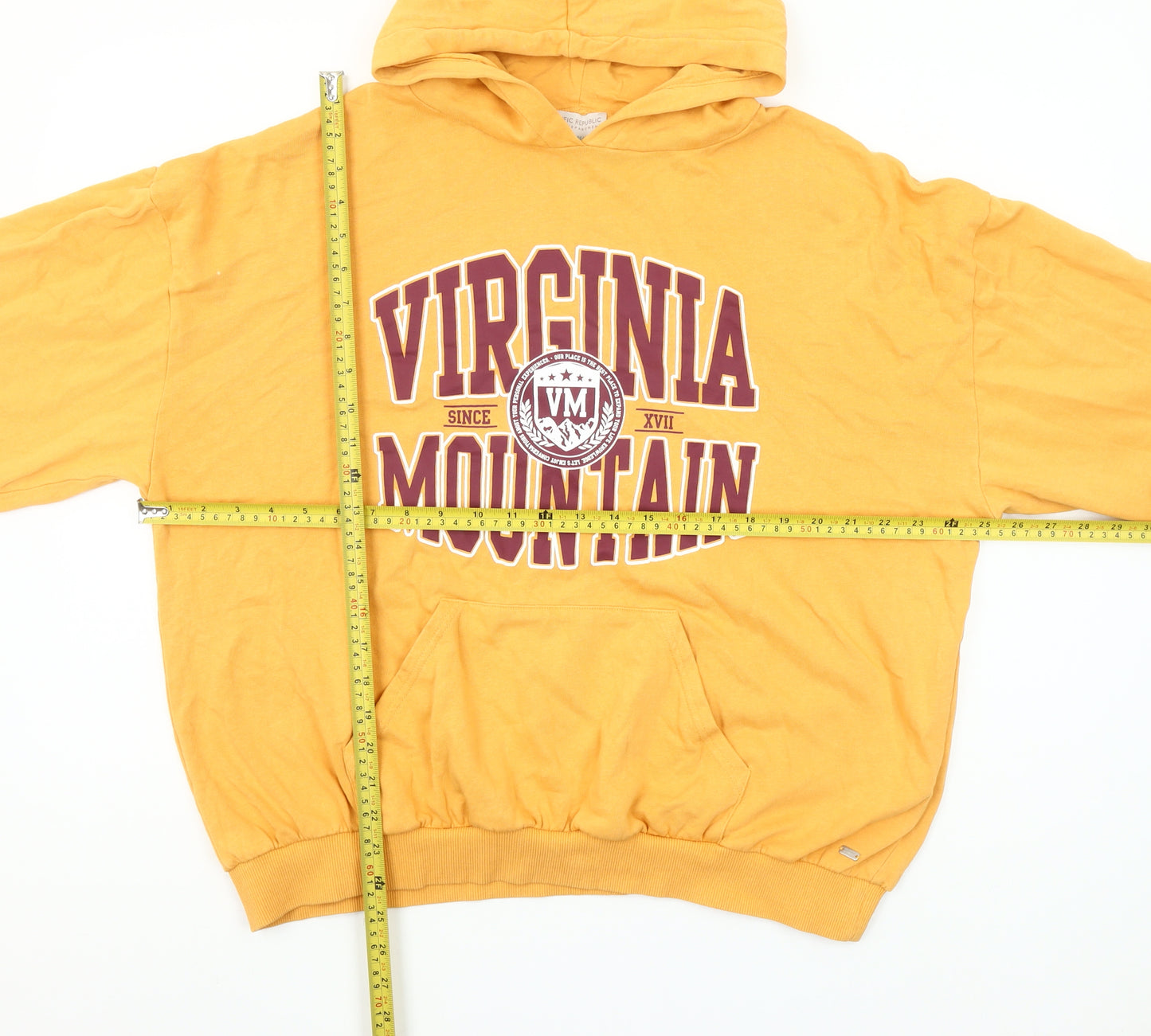 Pull&Bear Teen Yellow Hoodie Virginia Mountain Graphic Size M