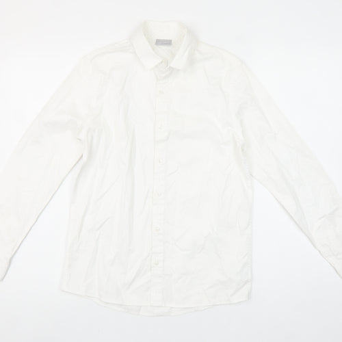 Next Boys White 12 Years Long Sleeve Cotton Button-Up Shirt