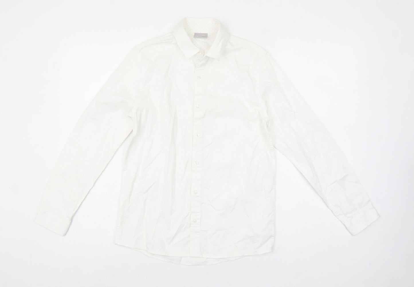 Next Boys White 12 Years Long Sleeve Cotton Button-Up Shirt