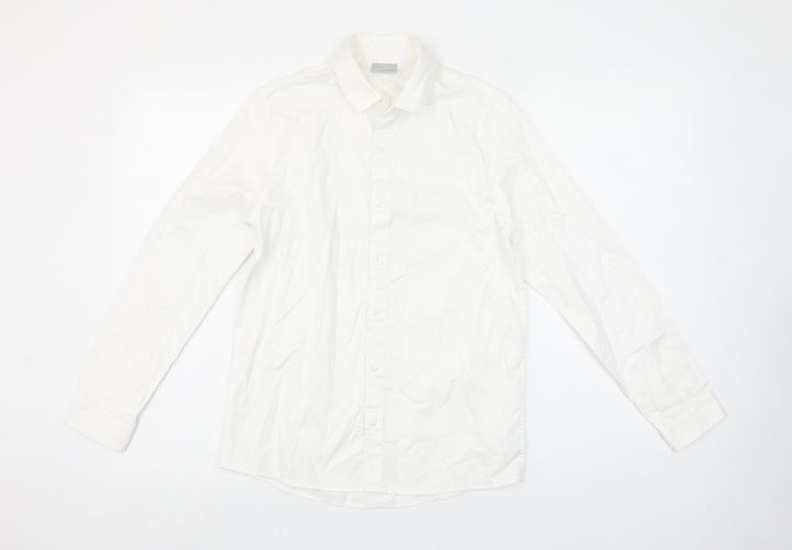 Next Boys White 12 Years Long Sleeve Cotton Button-Up Shirt