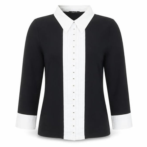 Sophie B Women’s Black & White Cotton Button-Up Shirt Size 10