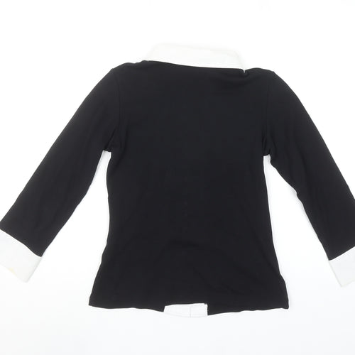 Sophie B Women’s Black & White Cotton Button-Up Shirt Size 10