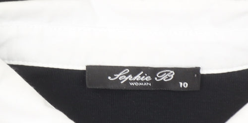 Sophie B Women’s Black & White Cotton Button-Up Shirt Size 10