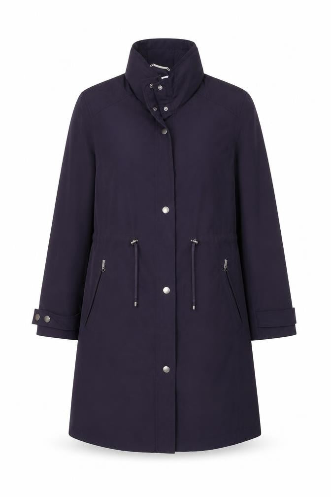 Front view of Windsmoor Women's Black Long Parka Coat, size M
