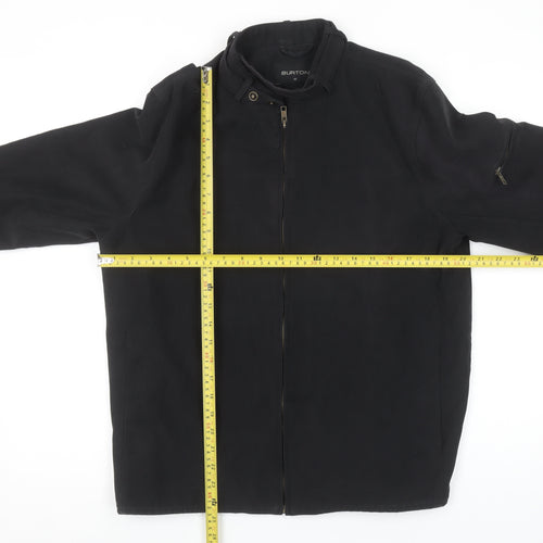 Burton Men's Black Biker Jacket Size M Cotton Blend Lined Zip Pockets