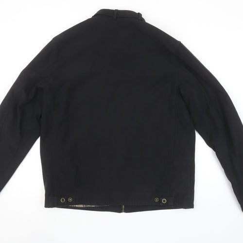 Burton Men's Black Biker Jacket Size M Cotton Blend Lined Zip Pockets
