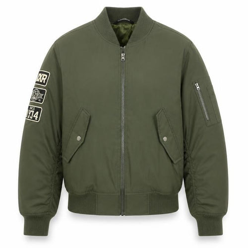 LCKR Women's Green XS Bomber Jacket Full Zip Military Style