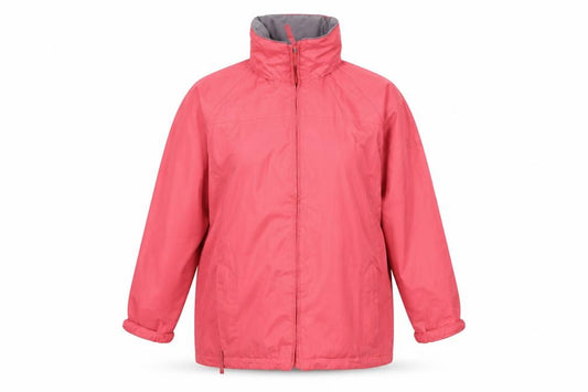 Front view of Regatta Women’s Pink Waterproof Rain Jacket, size UK 12, M Outdoor Coat