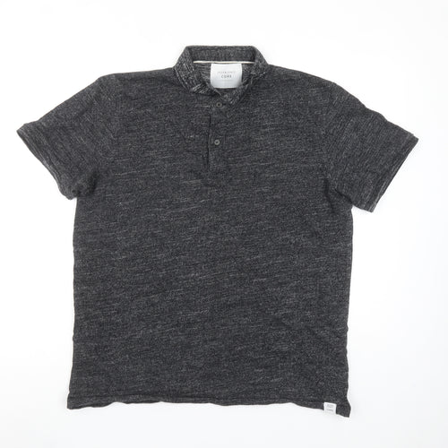 Jack & Jones CORE Men’s Grey Short Sleeve Polo Shirt Size L