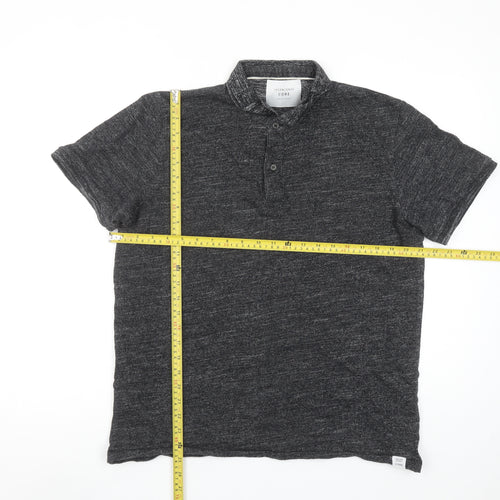 Jack & Jones CORE Men’s Grey Short Sleeve Polo Shirt Size L