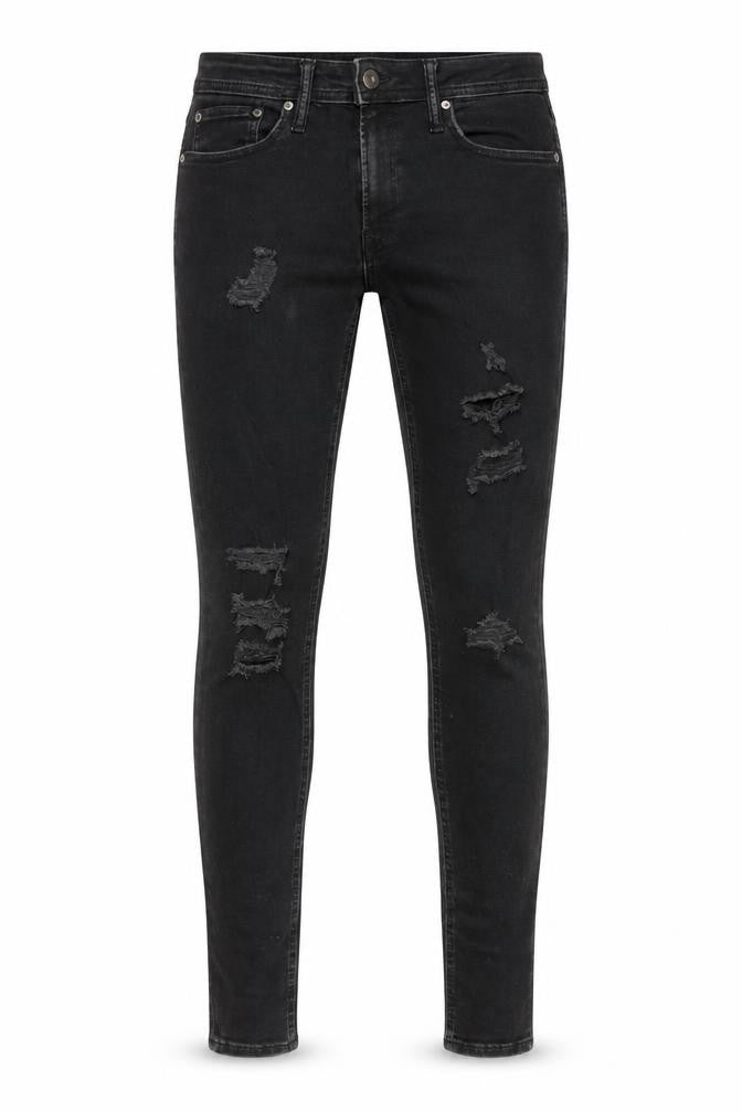 Jack & Jones Men's Black Distressed Skinny Jeans Size 32W 34L