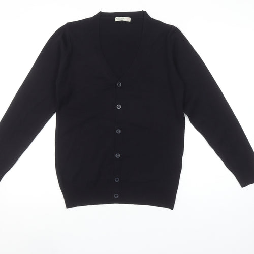 Woorage Boys Black Cotton Acrylic Button-Up Cardigan Size 11-12 Years