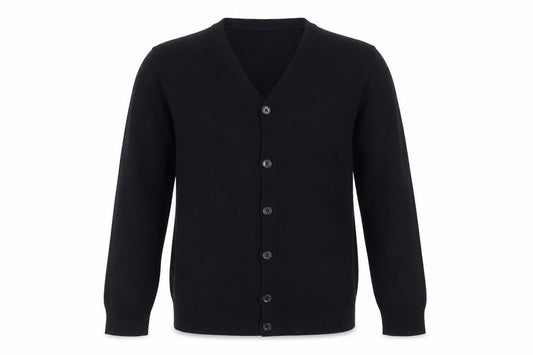 Woorage Boys Black Cotton Acrylic Button-Up Cardigan Size 11-12 Years