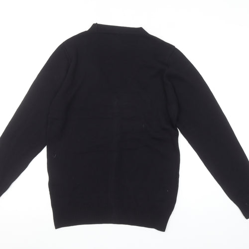 Woorage Boys Black Cotton Acrylic Button-Up Cardigan Size 11-12 Years