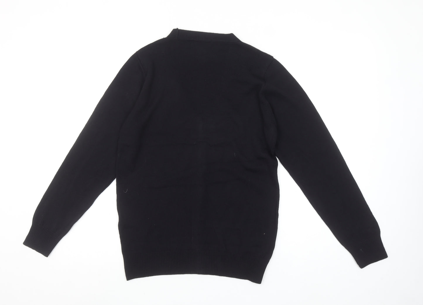 Woorage Boys Black Cotton Acrylic Button-Up Cardigan Size 11-12 Years