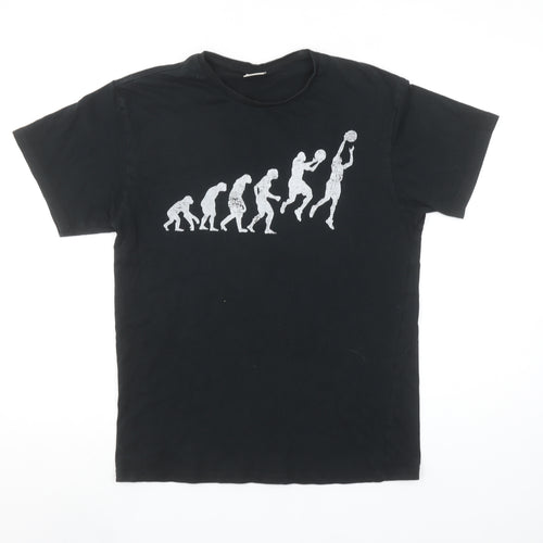 Uneek Men’s Black Cotton Funny Sports Graphic T-Shirt Size S